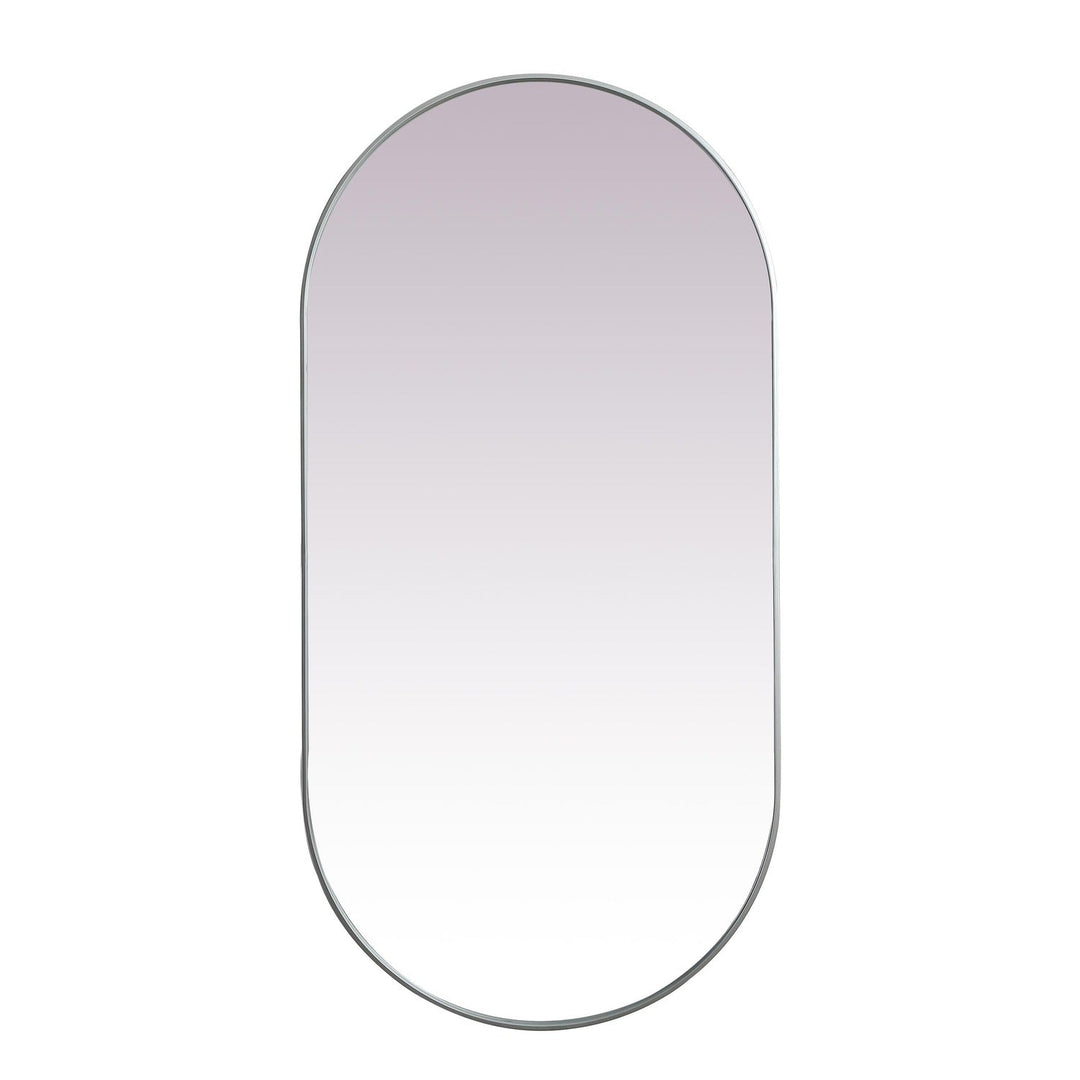 Metal Frame Oval Mirror II in Silver by Elegant