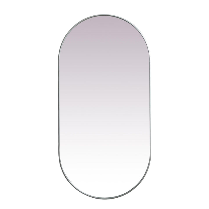 Metal Frame Oval Mirror II in Silver by Elegant