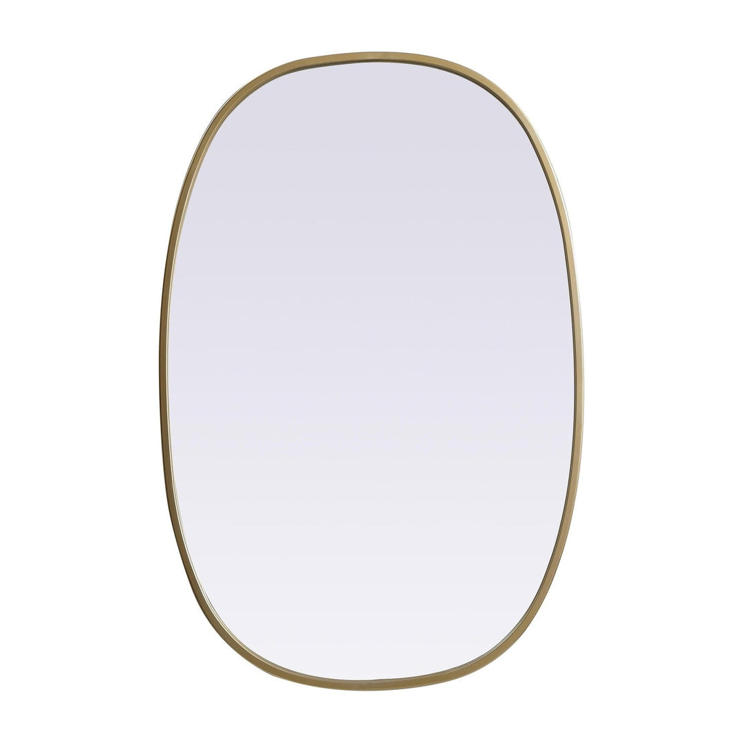 Metal Frame Oval Mirror in Brass by Elegant