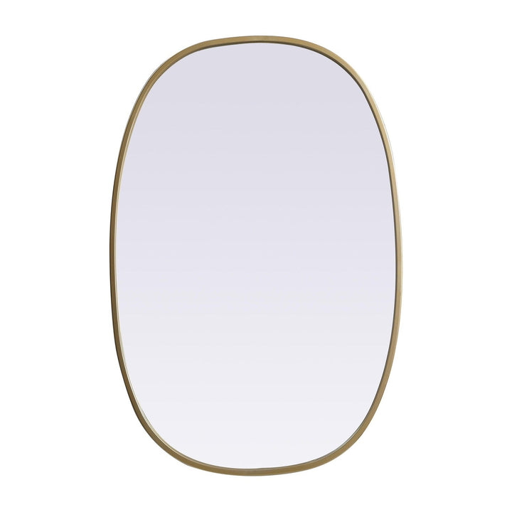 Metal Frame Oval Mirror in Brass by Elegant