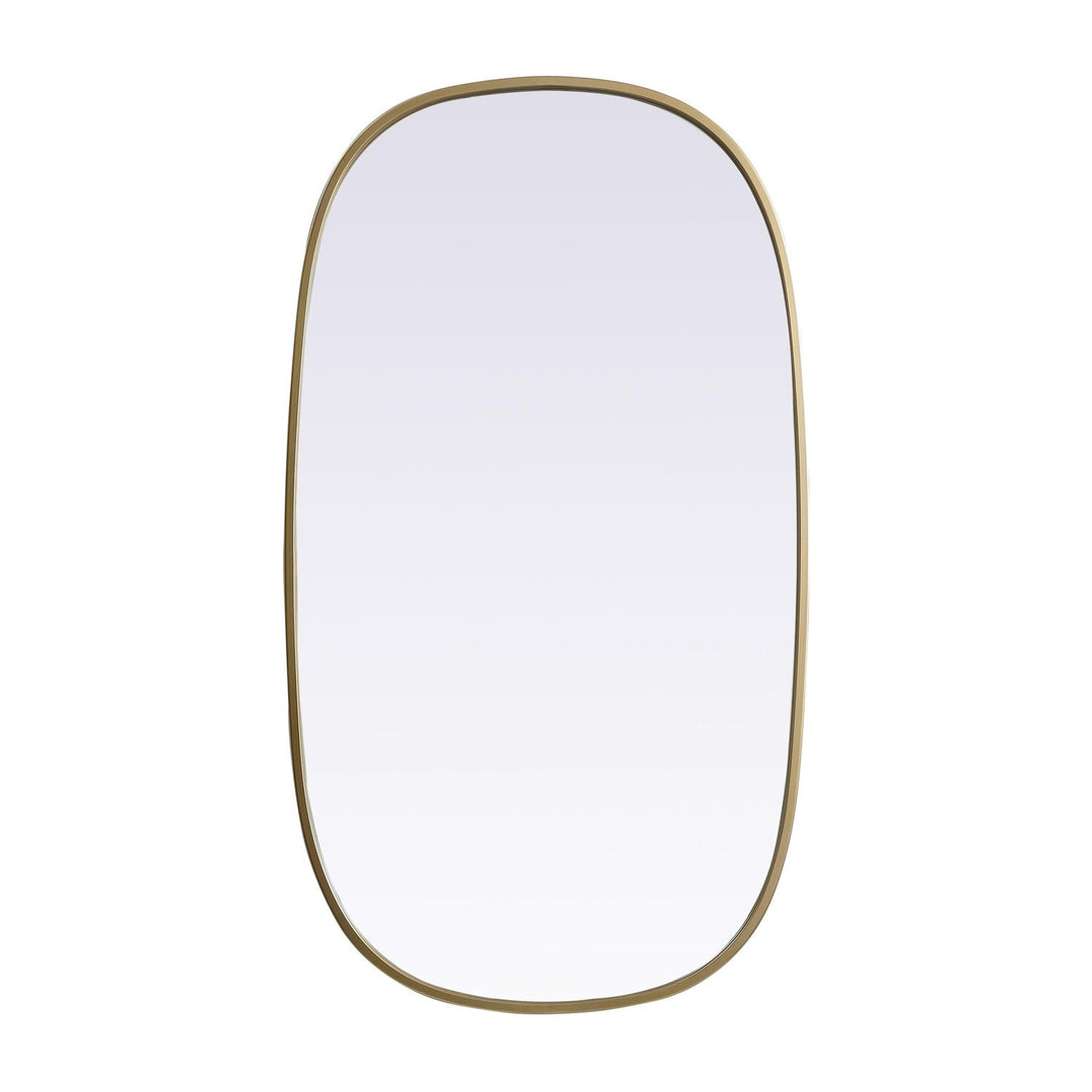 Metal Frame Oval Mirror in Brass by Elegant