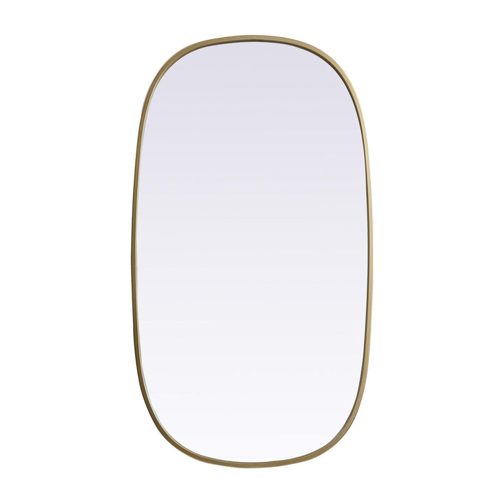 Metal Frame Oval Mirror in Brass by Elegant