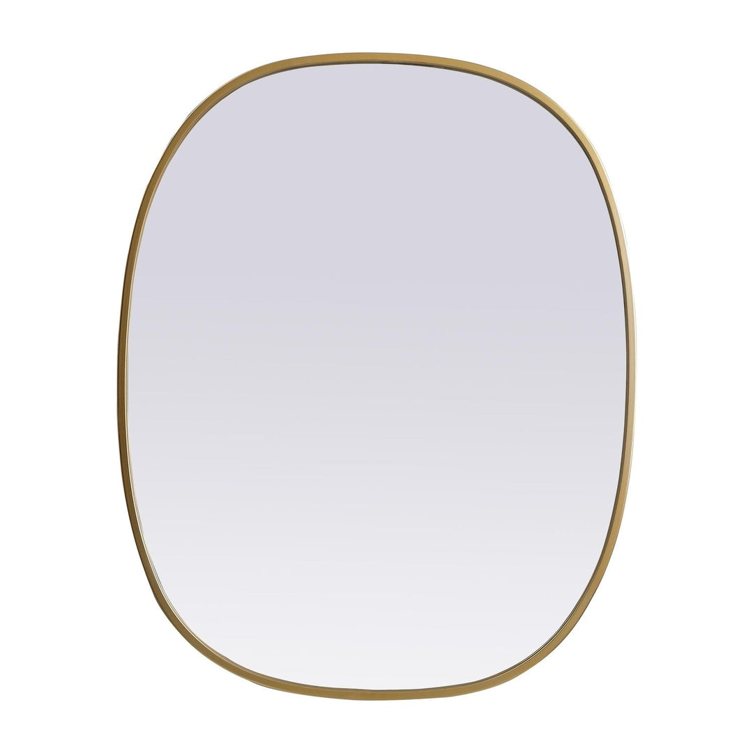 Metal Frame Oval Mirror in Brass by Elegant