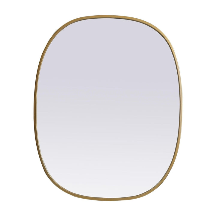 Metal Frame Oval Mirror in Brass by Elegant