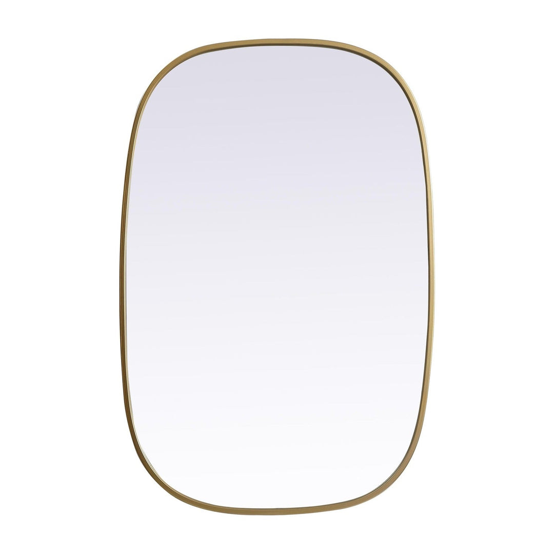 Metal Frame Oval Mirror in Brass by Elegant
