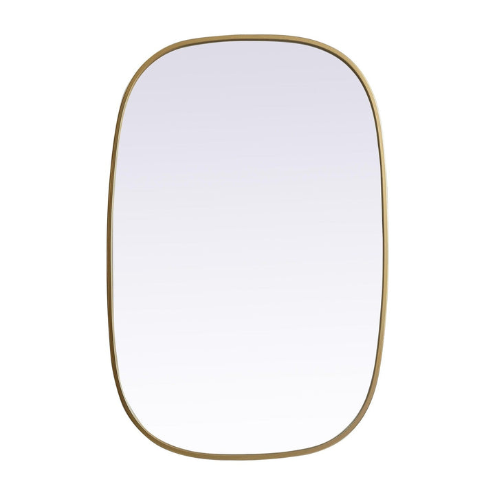 Metal Frame Oval Mirror in Brass by Elegant