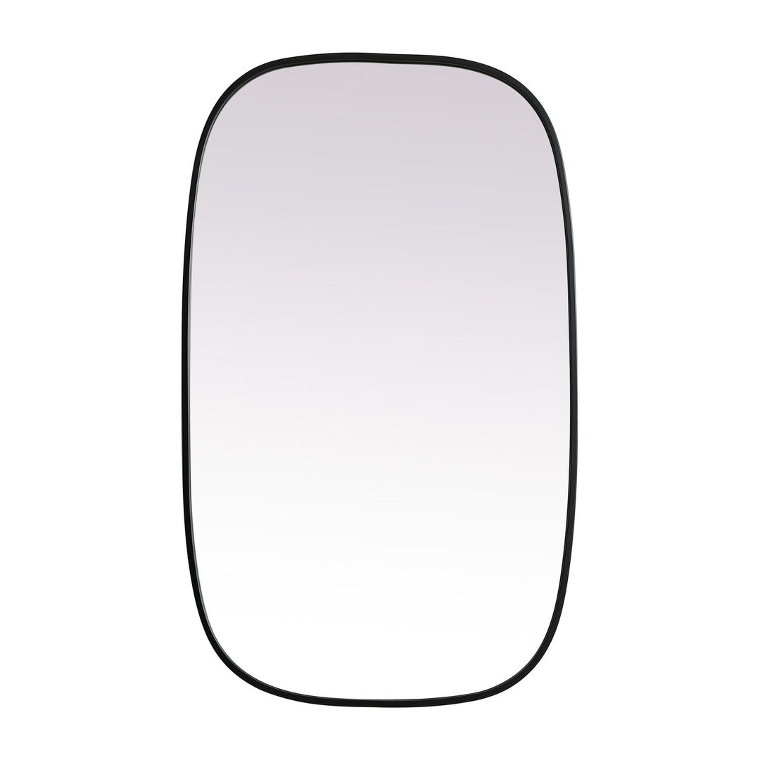 Metal Frame Oval Mirror in Black by Elegant