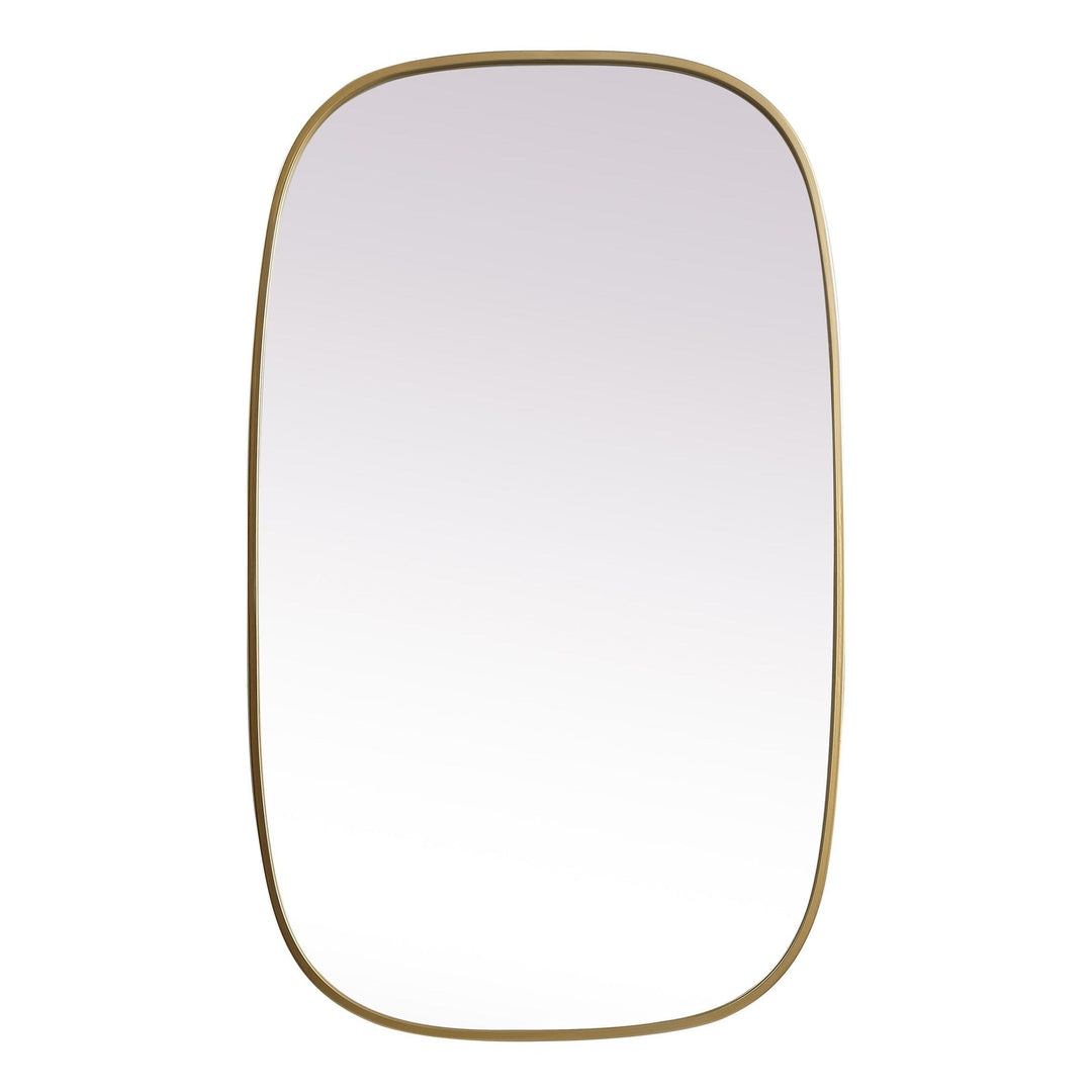 Metal Frame Oval Mirror in Brass by Elegant