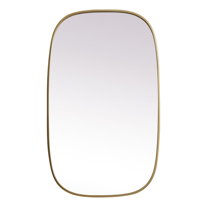 Metal Frame Oval Mirror in Brass by Elegant