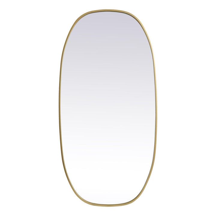 Metal Frame Oval Mirror in Brass by Elegant