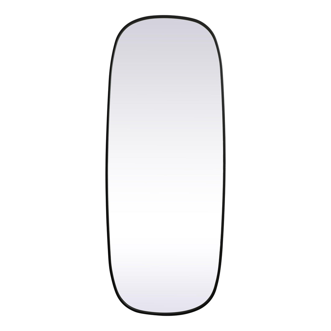 Metal Frame Oval Mirror in Black by Elegant
