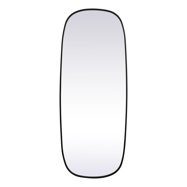 Metal Frame Oval Mirror in Black by Elegant