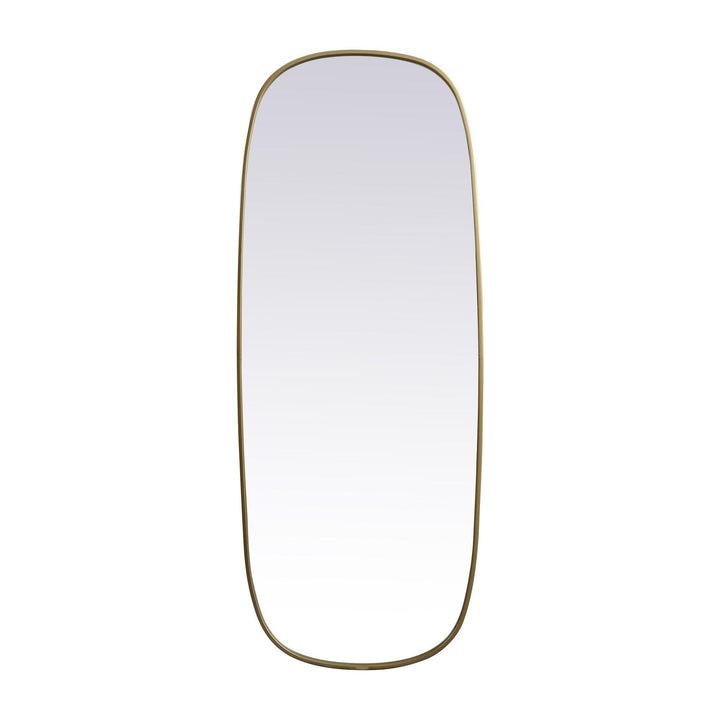 Metal Frame Oval Mirror in Brass by Elegant