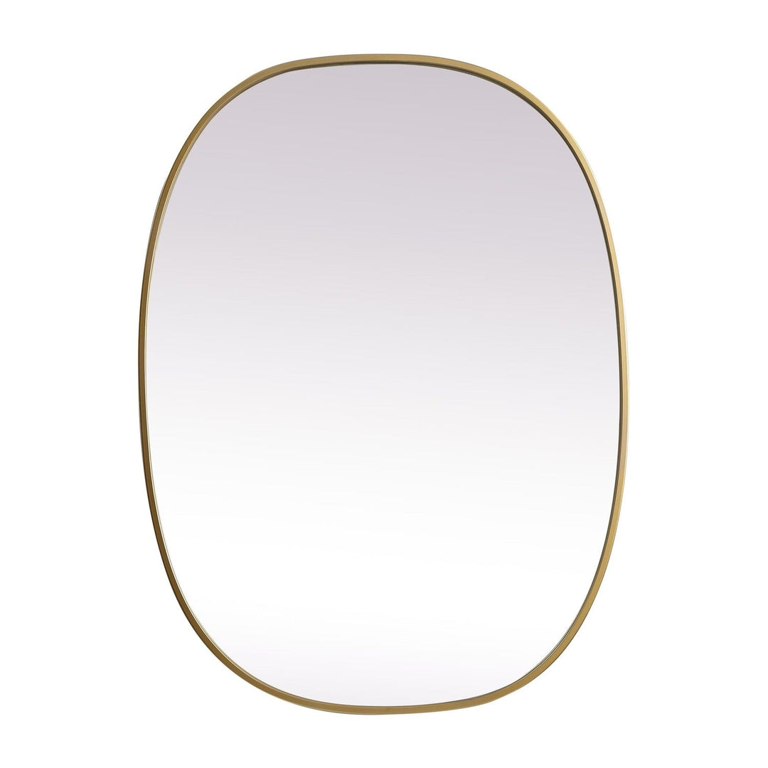 Metal Frame Oval Mirror in Brass by Elegant
