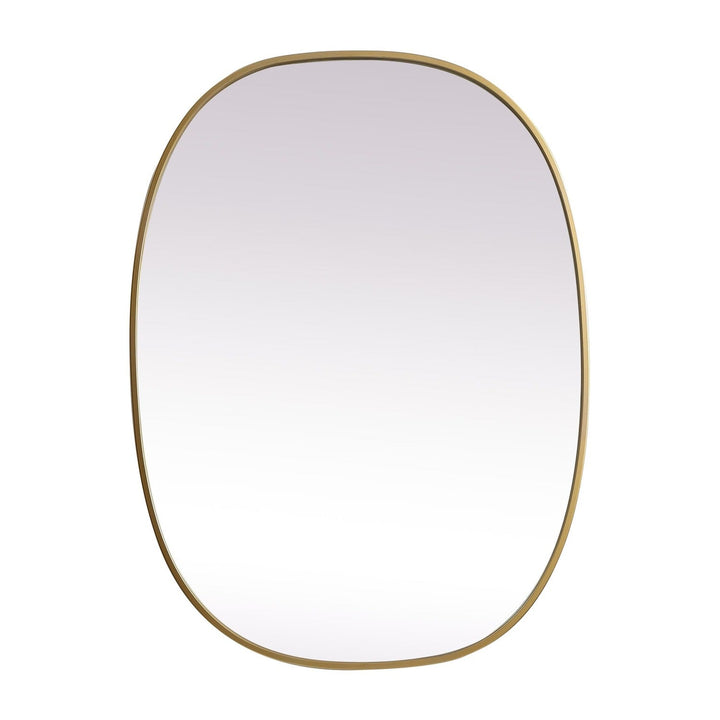 Metal Frame Oval Mirror in Brass by Elegant