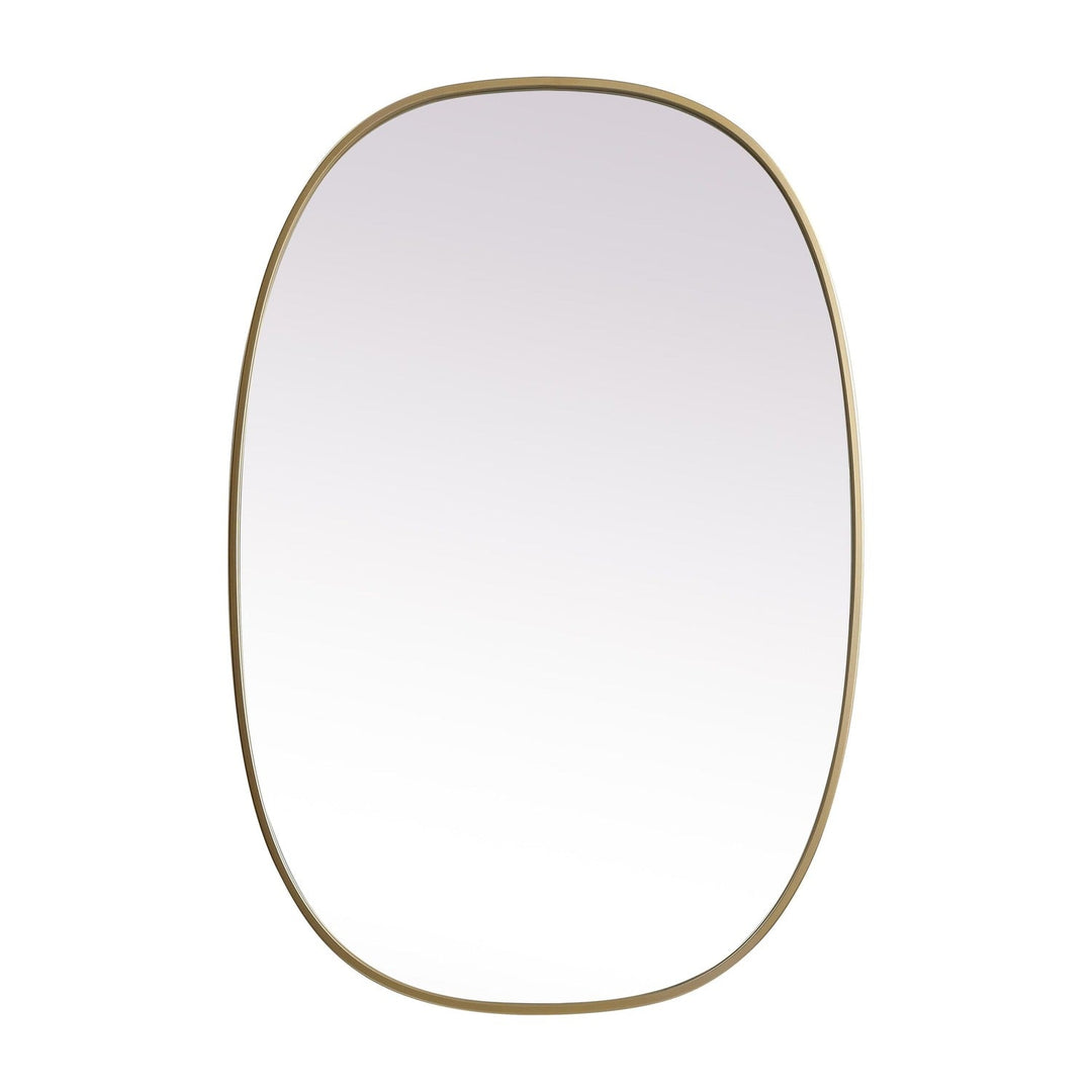 Metal Frame Oval Mirror in Brass by Elegant