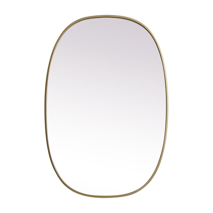 Metal Frame Oval Mirror in Brass by Elegant
