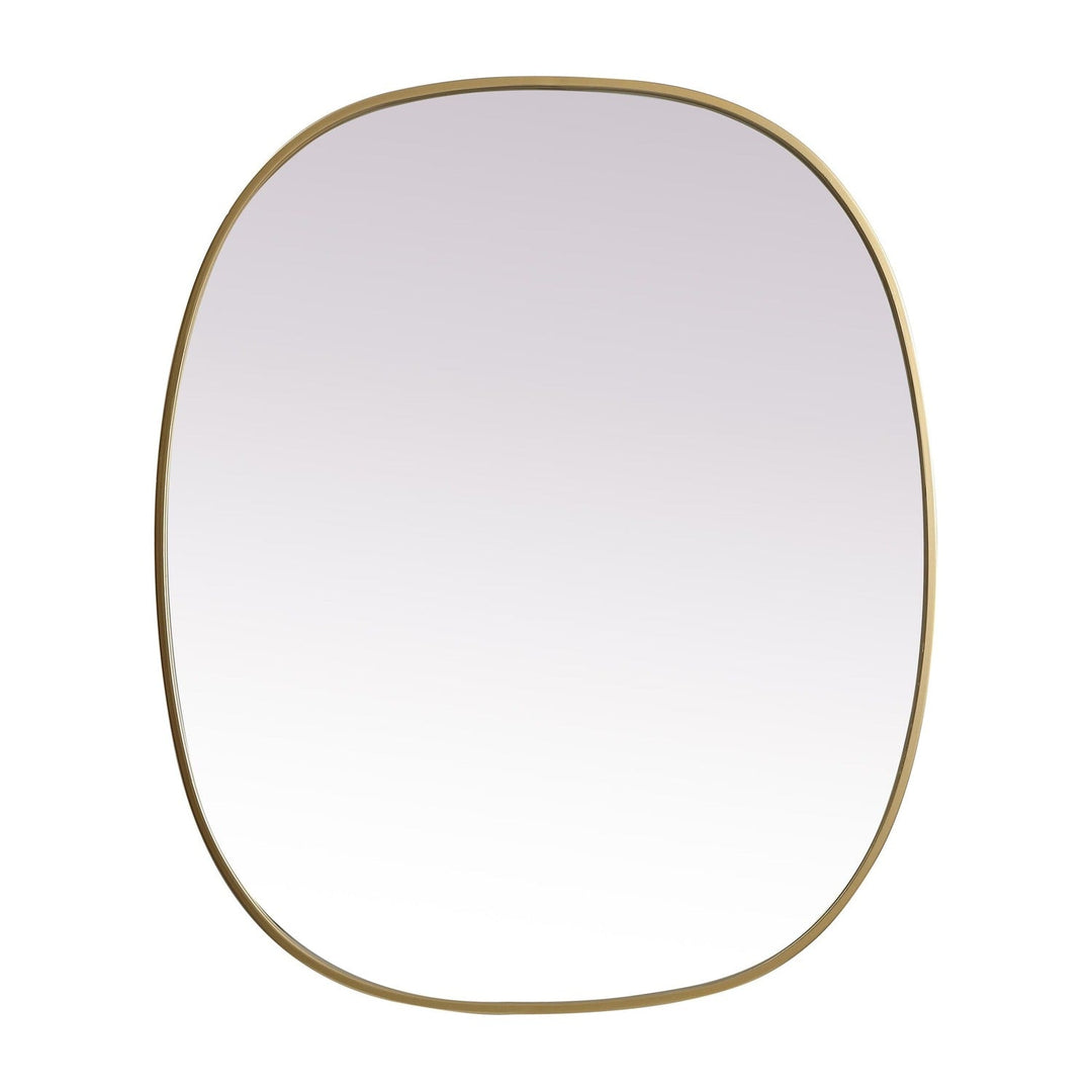 Metal Frame Oval Mirror in Brass by Elegant