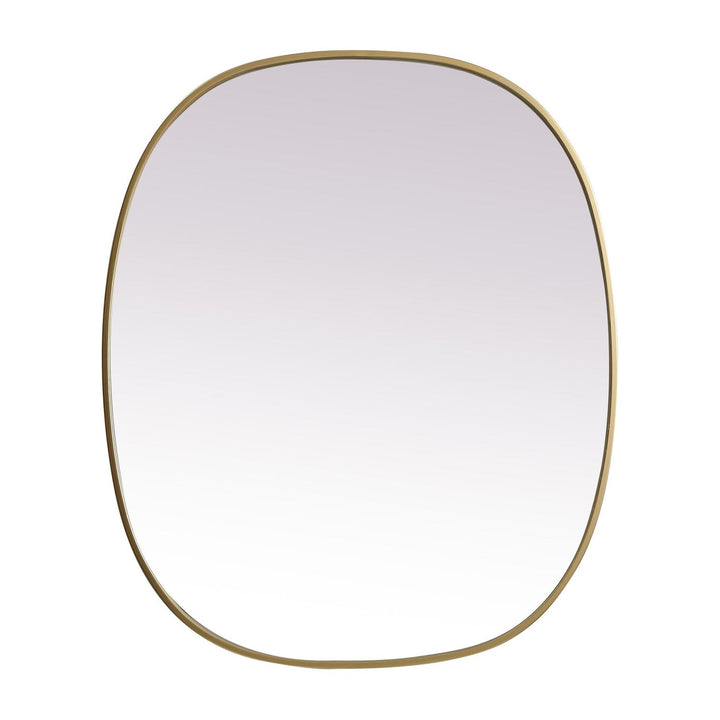 Metal Frame Oval Mirror in Brass by Elegant