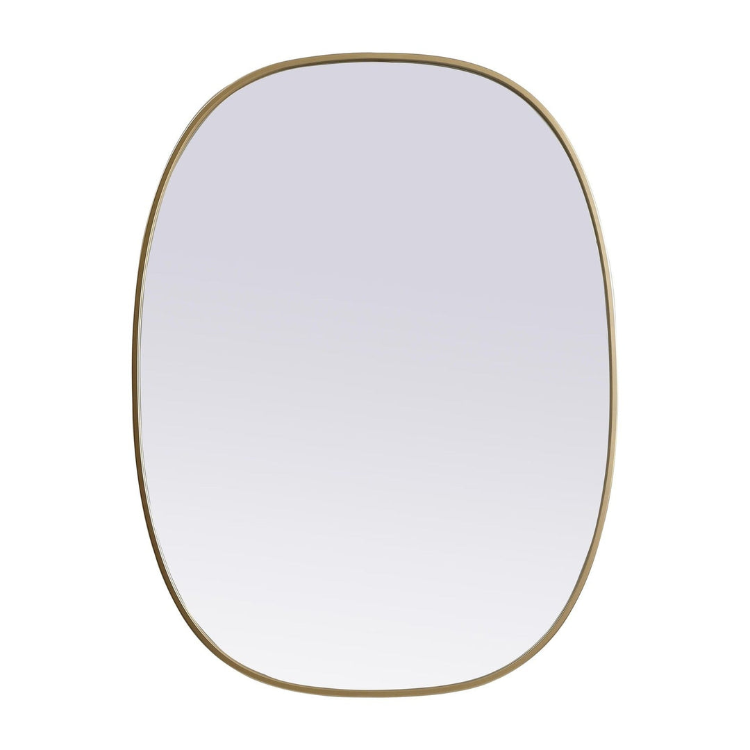 Metal Frame Oval Mirror in Brass by Elegant