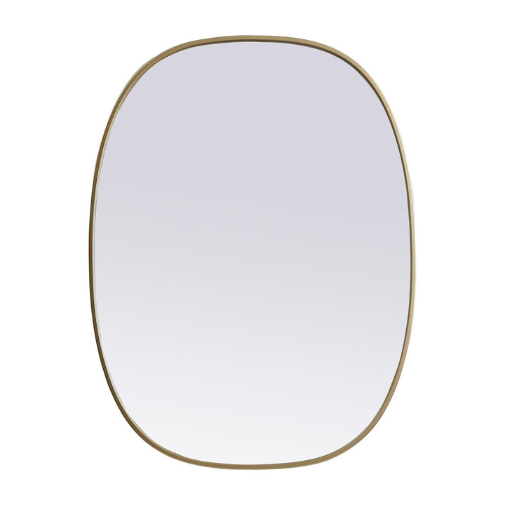 Metal Frame Oval Mirror in Brass by Elegant