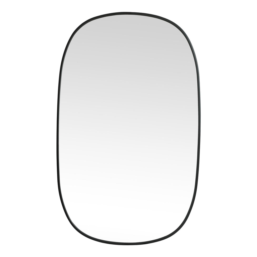 Metal Frame Oval Mirror in Black by Elegant