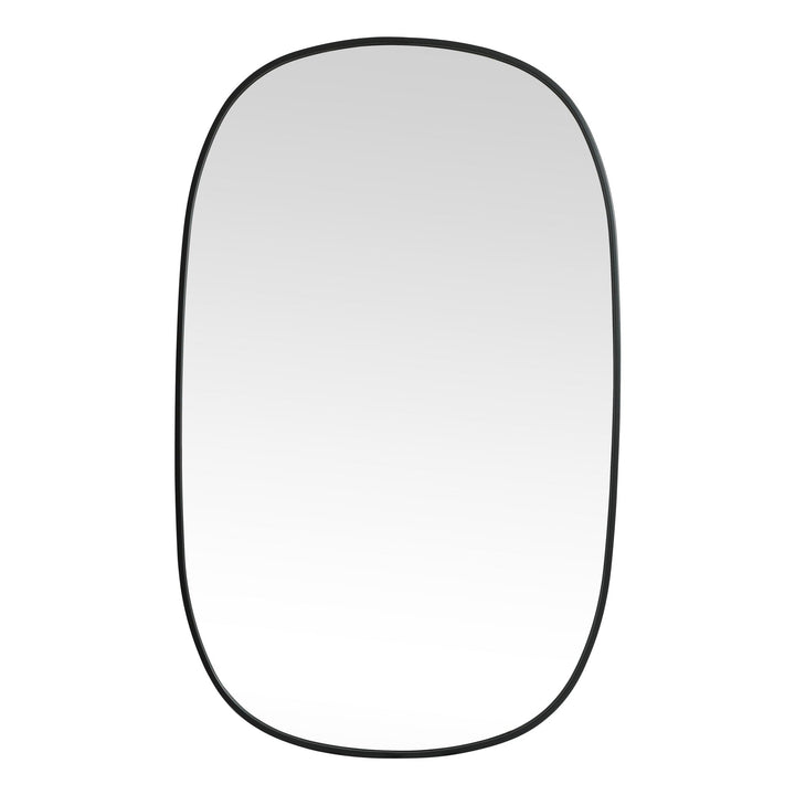 Metal Frame Oval Mirror in Black by Elegant