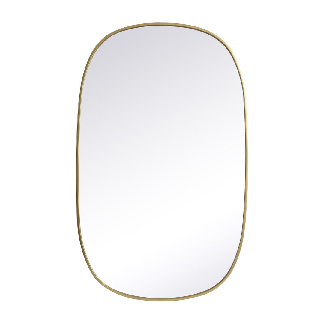 Metal Frame Oval Mirror in Brass by Elegant