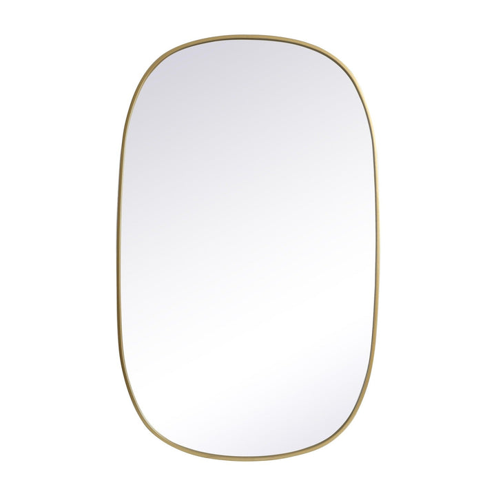 Metal Frame Oval Mirror in Brass by Elegant