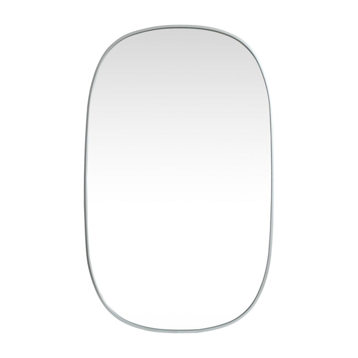 Metal Frame Oval Mirror in Silver by Elegant