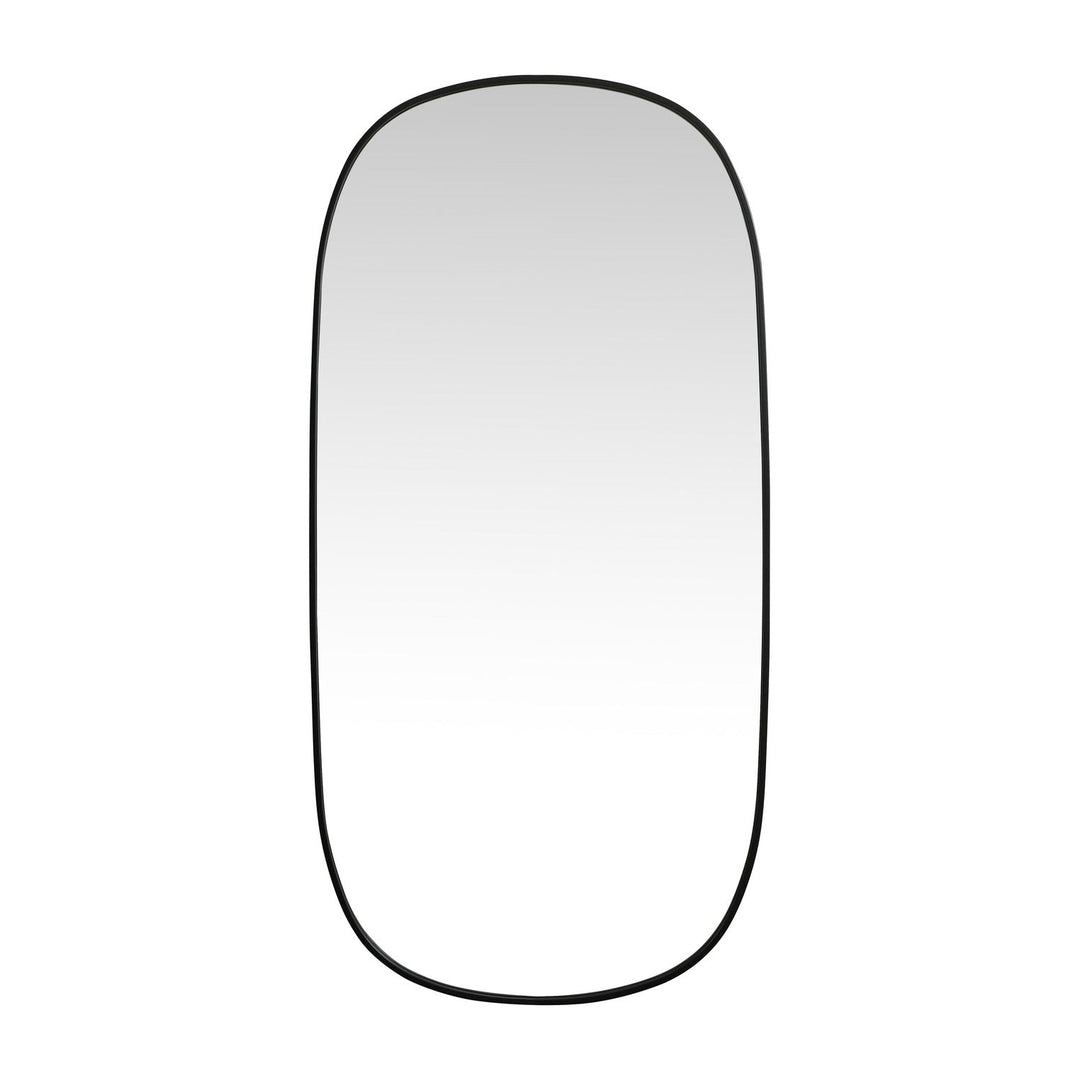 Metal Frame Oval Mirror in Black by Elegant