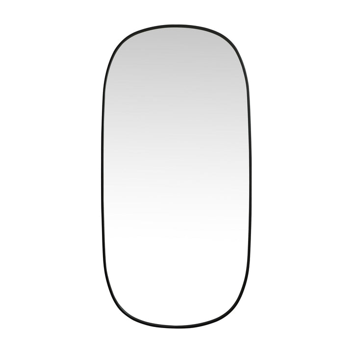 Metal Frame Oval Mirror in Black by Elegant