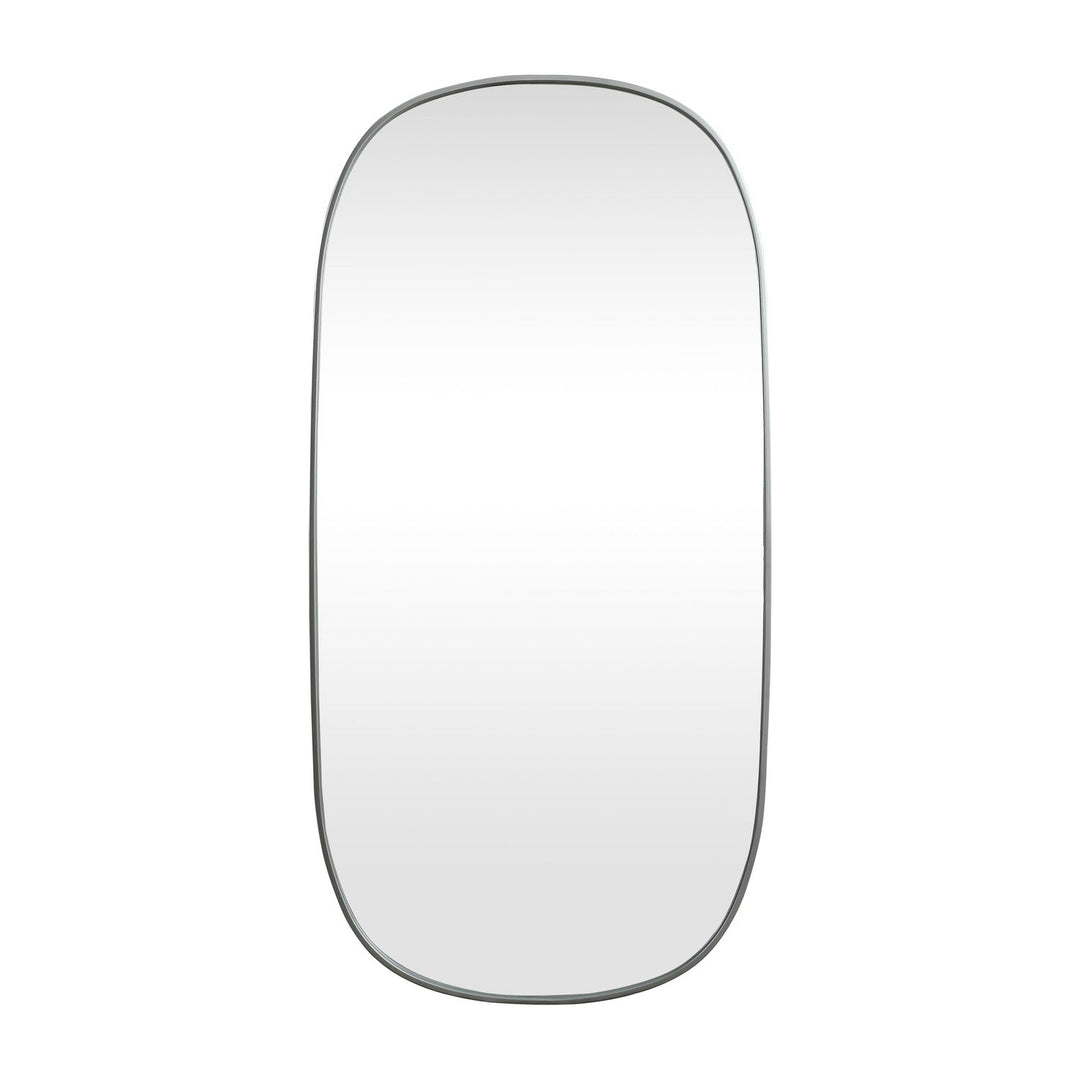 Metal Frame Oval Mirror in Silver by Elegant