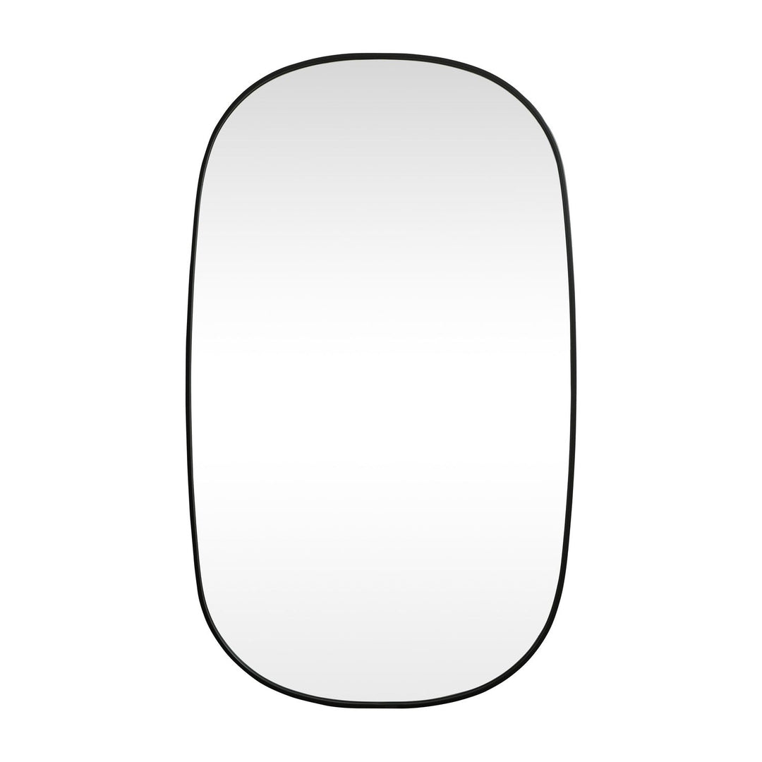 Metal Frame Oval Mirror in Black by Elegant