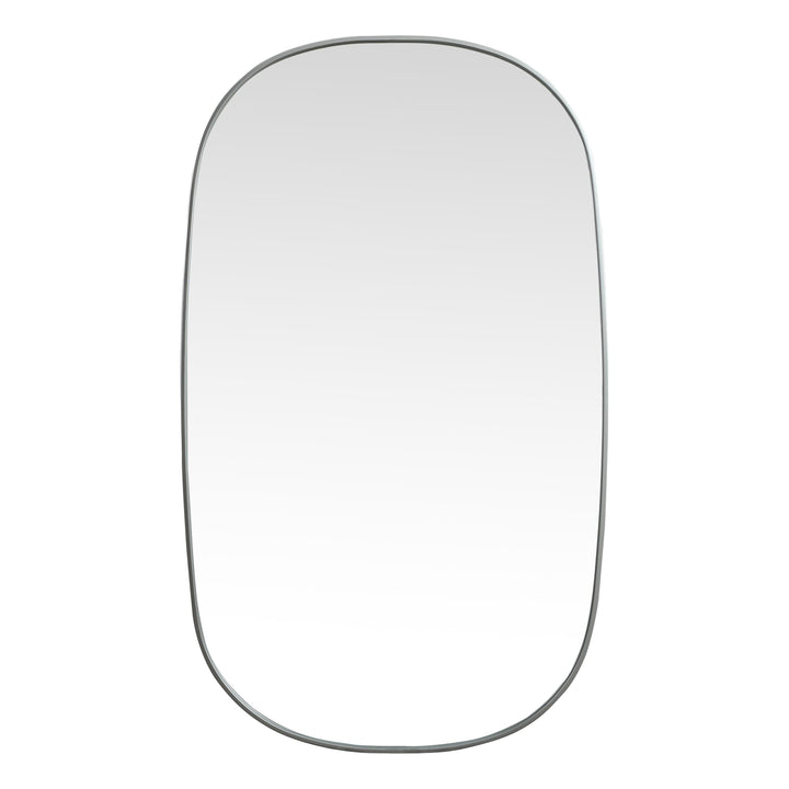Metal Frame Oval Mirror in Silver by Elegant