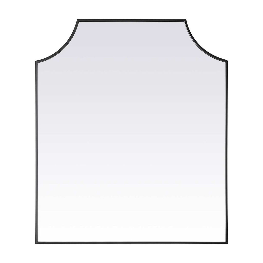 Metal Frame Mirror in Black by Elegant