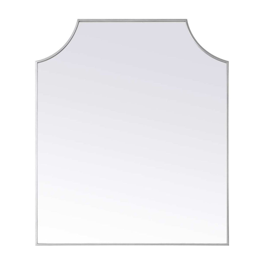Metal Frame Mirror in Silver by Elegant