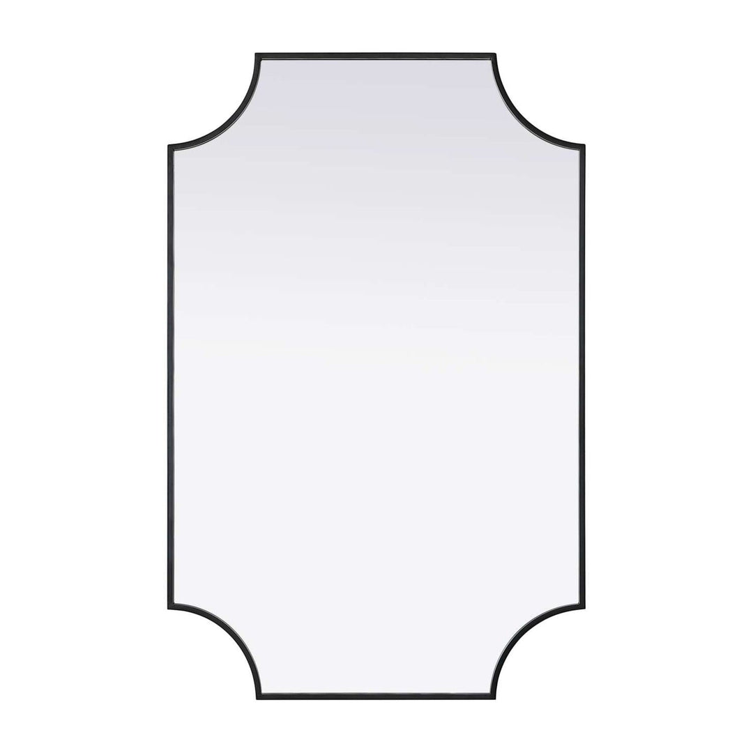 Metal Frame Mirror II in Black by Elegant