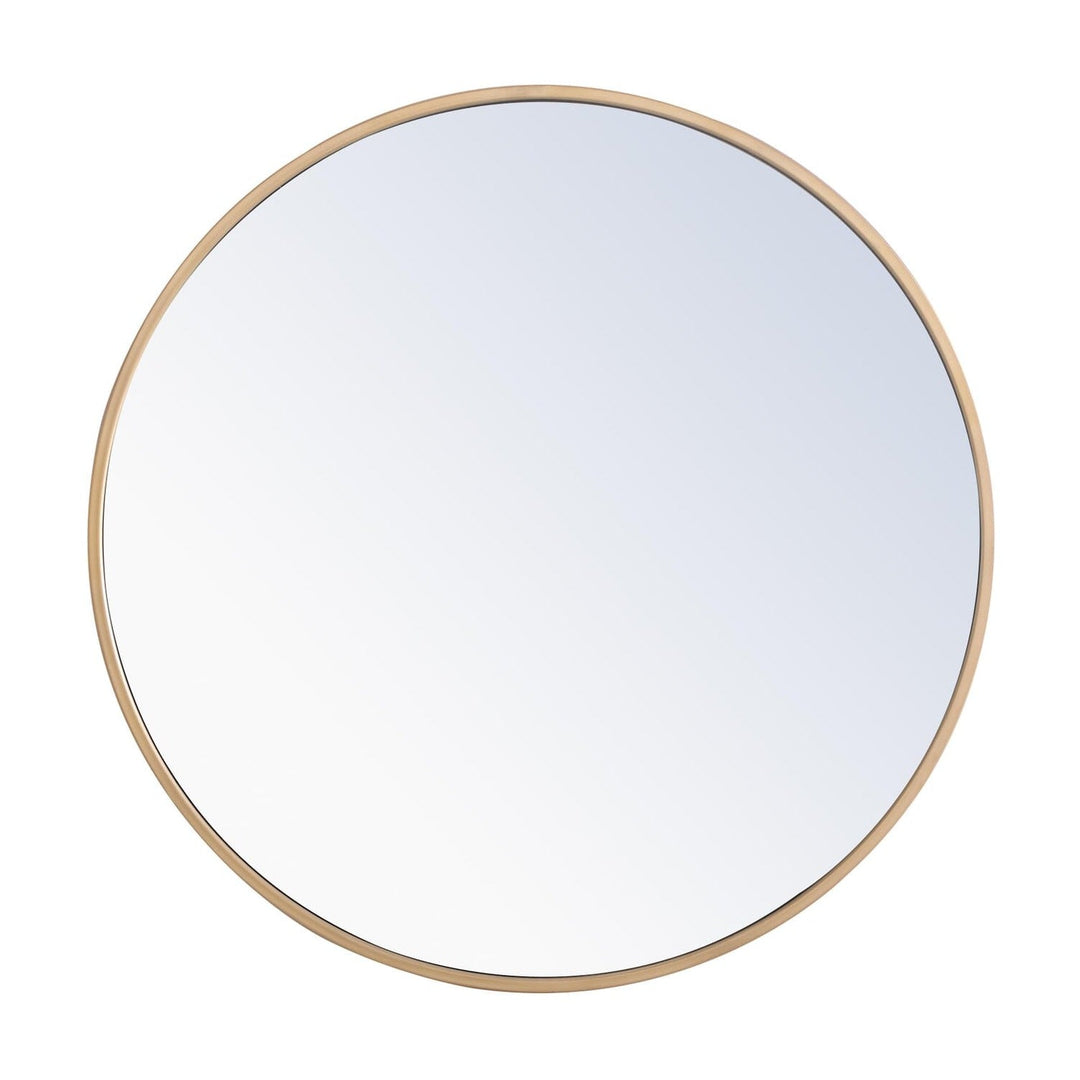 Metal Frame Round Mirror II in Brass by Elegant
