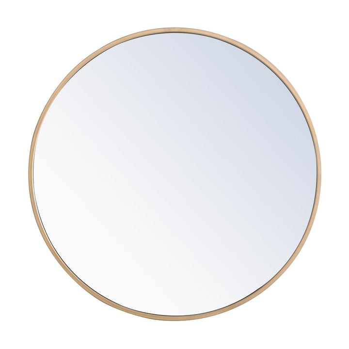 Metal Frame Round Mirror II in Brass by Elegant