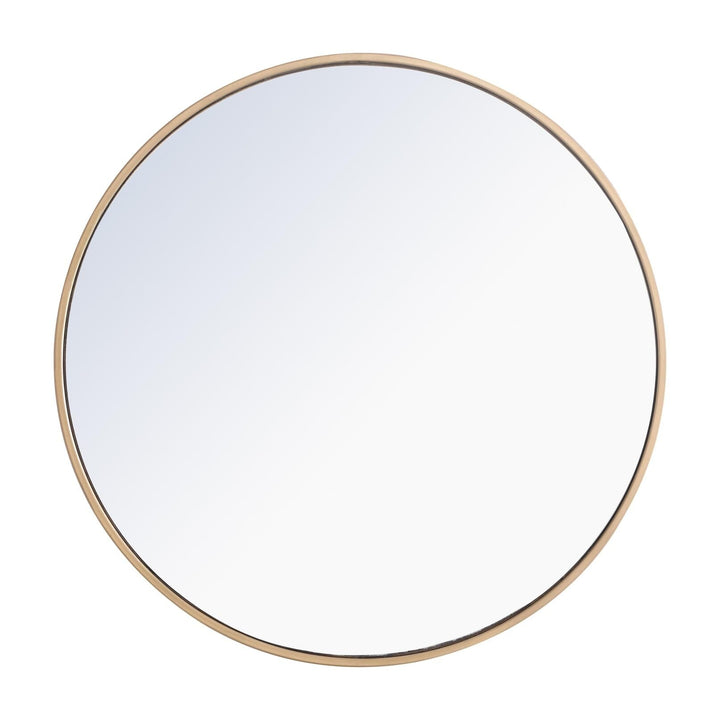 Metal Frame Round Mirror II in Brass by Elegant