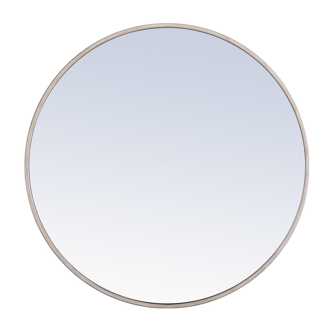 Metal Frame Round Mirror II in Silver by Elegant