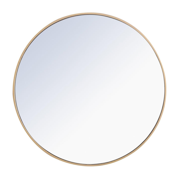 Metal Frame Round Mirror II in Brass by Elegant