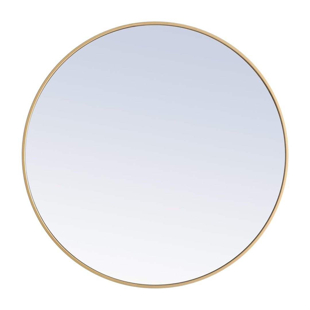 Metal Frame Round Mirror II in Brass by Elegant