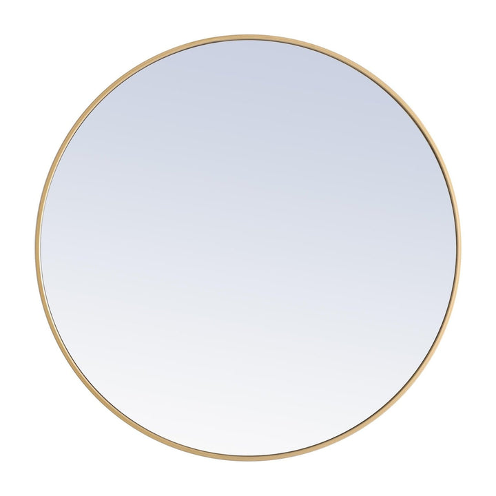 Metal Frame Round Mirror II in Brass by Elegant