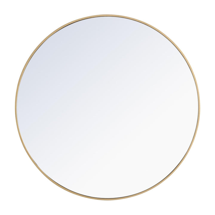 Metal Frame Round Mirror II in Brass by Elegant