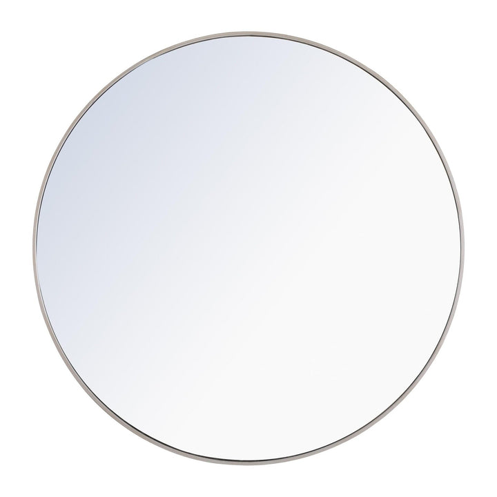 Metal Frame Round Mirror II in Silver by Elegant