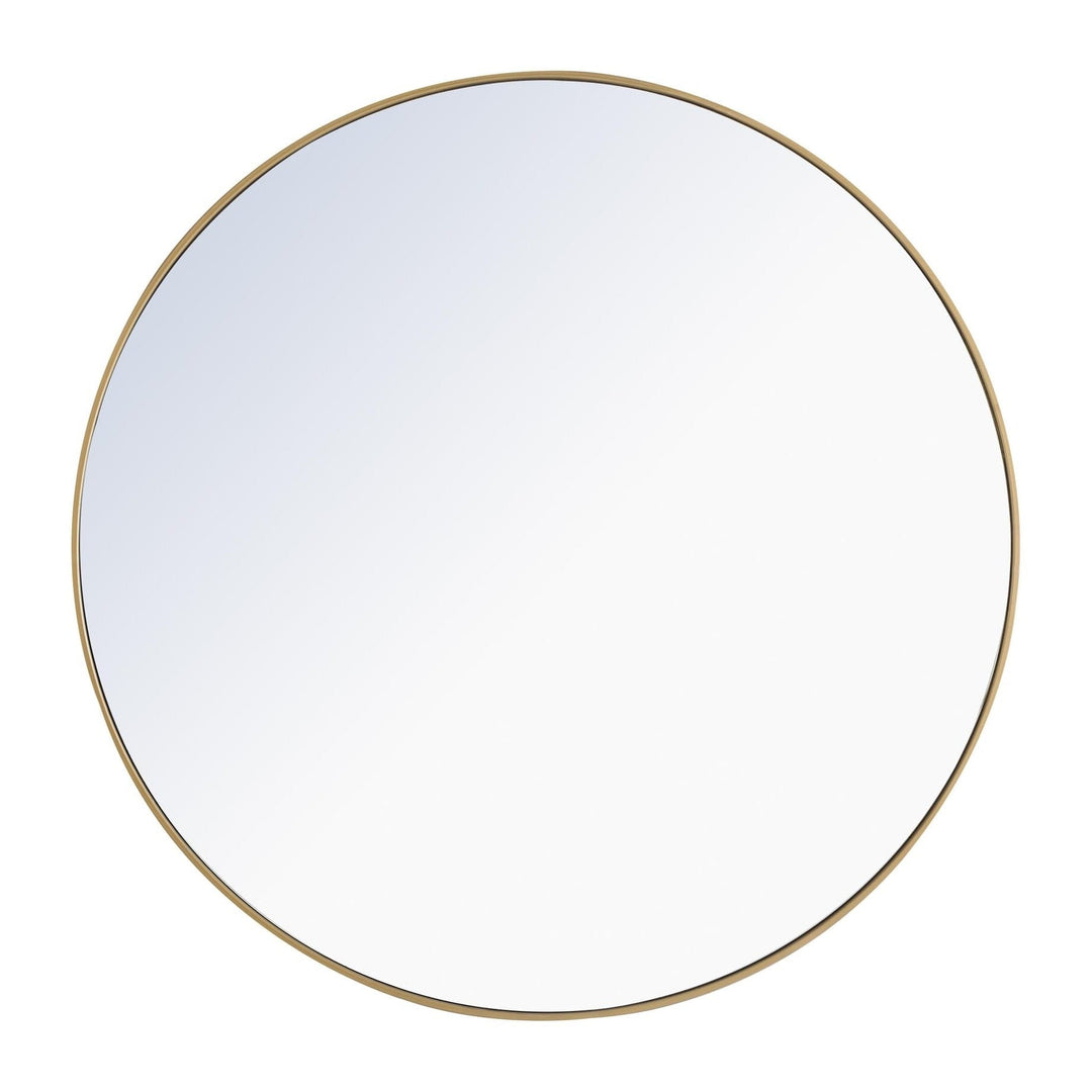 Metal Frame Round Mirror II in Brass by Elegant