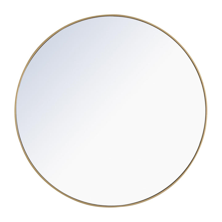 Metal Frame Round Mirror II in Brass by Elegant