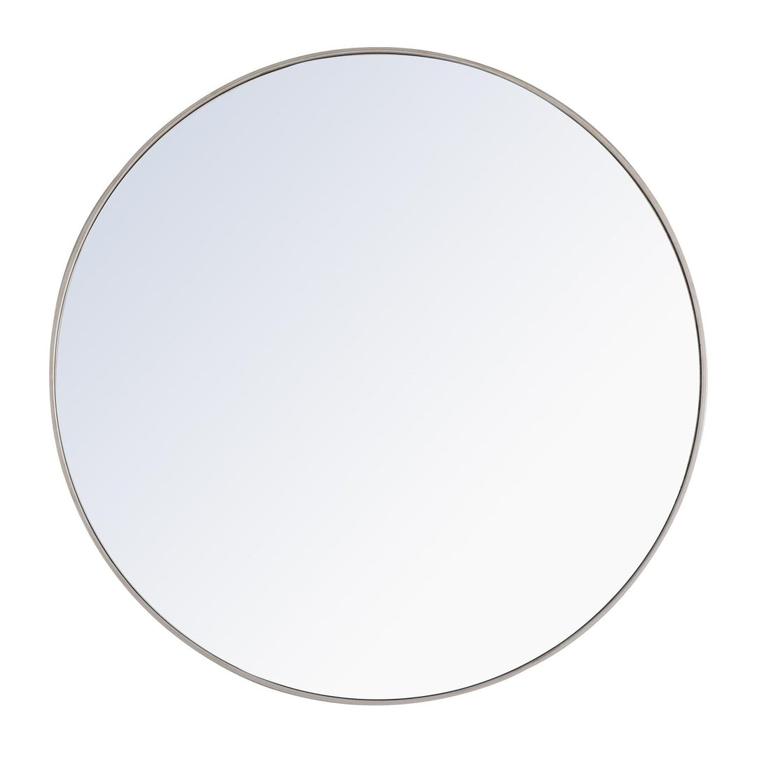 Metal Frame Round Mirror II in Silver by Elegant